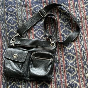 Roots Village bag - black with silver hardware